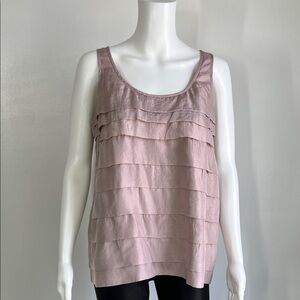 EILEEN FISHER Silk Habutai Layered Tank Top - S